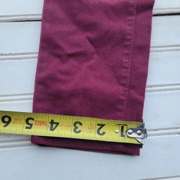 No BOUNDARIES Low Rise Stretch Skinny Fit Jeans Junior Pant Red Burgundy Sz 3 - Picture 5 of 9
